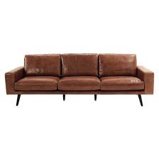 Sofa 4 Plazas De Piel Marron Conac Clark Sofa Sofas De Cuero Decoracion De Muebles