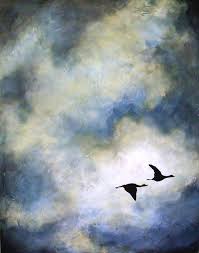 Drawing Birds Flying In The Sky Painting Pin By Valentime S Day On C Blue Brown Love Wall Art Birds In The Sky Romantic Couples