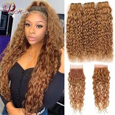 When wearing water wave hair weave, if it tangles, remember, do not comb it vigorously, otherwise it may cause hair breakage or hair shedding. Honey Blonde 27 Water Wave Peruvian Hair 3 Bundles With Closure Blonde 100 Human Hair Bundles With Closure Pinshair Remy Hair Bundles With Closure Bundles With Closure Blondebundles Blonde Aliexpress
