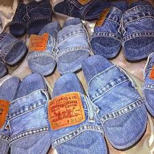 Levis Denim Sldes Levis Pool Slides Denim Slides Jean Pool Etsy Denim Slides Recycled Denim Blue Jeans Crafts