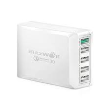 Qualcomm Certified Blitzwolf Bw S7 Qc3 0 40w 5 Usb Desktop Charger Adapter With Power3s Tech Desktop Charger Charger Adapter Cell Phone Charger