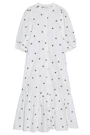 Black And White Spot Midi Dress Zara Embroidered Midi Dress In 2020 Embroidered Midi Dress Spotty Dress Midi Dress