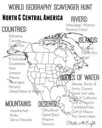 World Geography Scavenger Hunt North Central America Free Printable World Geography Social Studies Middle School Geography Lessons
