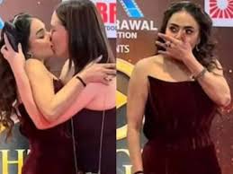Lady Fan Gives A Lip-Lock To Actress On Camera