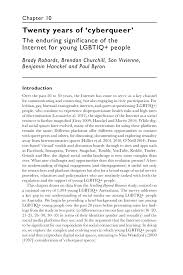 We did not find results for: Pdf Twenty Years Of Cyberqueer The Enduring Significance Of The Internet For Young Lgbtiq People