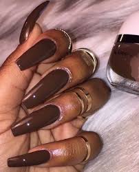 Choose a shiny finish for a classic look or a matte finish for a. Dark Brown Acrylic Nails Designs See More Ideas About Nails Acrylic Nails Nail Designs