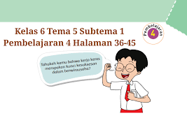 Kunci Jawaban Buku Tematik Tema 5 Kelas 6 Halaman 36 37 41 42 43 44 45 Koesrow