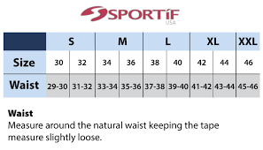 size chart sizing information sportif com