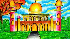 Mewarnai gambar mewarnai gambar sketsa masjid 33. Cara Menggambar Dan Mewarnai Tema Masjid Dengan Gradasi Warna Crayon Oil Pastel Yang Bagus Dan Mudah Youtube