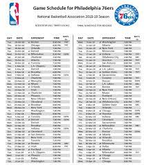 Printable nascar cup challenge racing schedule in click to visit our store. Sixers Full 2018 19 Season Schedule Released Rsn