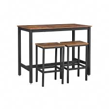 Industrial Bar Table Set Bar Table In 2020 Bar Table Sets Bar Table And Stools Breakfast Bar Table