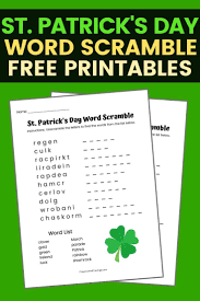48 math + phonics worksheets! St Patrick S Day Word Scramble Free Printbale 2 Versions Available