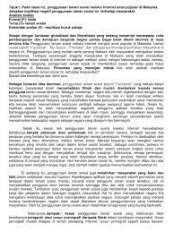 Kecanggihan teknologi dunia tanpa sempadan sukar membendung angkara negatif di sebaliknya. Karangan Biak Buruk Laman Sosial