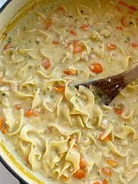 *add 2 tbl white wine with the chicken broth. Creamy Chicken Noodle Soup Together As Family