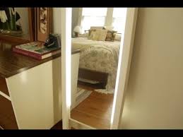 Led strip lights led lights behind mirror bedroom. Diy Lighted Leaning Mirror Youtube