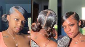 Swoop Ponytail With Two Low Buns Youtube In 2020 Hair Ponytail Styles Natural Hair Styles Easy Natural Hair Styles
