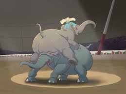 216184 - safe, artist:alorix, elephant, mammal, feral, disney, dumbo  (film), 2022, 2d, ambient humans, asian elephant, butt, catty (dumbo),  commission, duo, duo female, facesitting, female, females only, giddy  (dumbo), ungulate - Furbooru