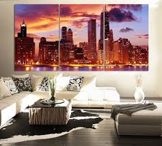 Large moscow city skyline (canvas). Large Wall Art Canvas Print 3 Panel Beautiful Chicago Skyline Sunset Light Wall Art Canvas Large Canvas Wall Art Light Wall Art Large Wall Art