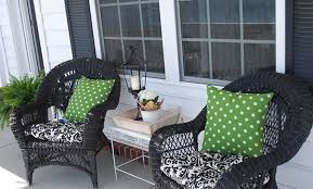 Spring Decorating Porches Spring Accents For Porch3 Love The Pop Of Green Porch Furniture Front Porch Decorating Wicker Porch Furniture