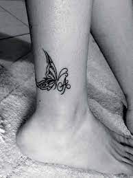 Small A Butterfly Tattoo On Ankle Butterfly Tattoo Butterfly Ankle Tattoos Hand And Finger Tattoos