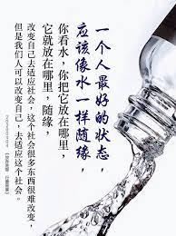 一個人最好的狀態 應該像水一樣隨緣 你看水 你把它放在哪裡 它就放在哪裡 隨緣 改變自己去適應社會 痞客邦