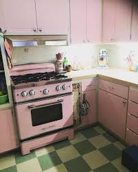 Known for its wonderfully retro refrigerators, smeg has launched a joyfully designed kitchen appliance collection based on the curved and compact lines fresh and clean in minty green, the smeg blender stands ready to meet all kinds of blending tasks. 12 Spiffy 1950s Kitchen Ideas For The Ultimate Retro Inspiration Pink Kitchen Retro Pink Kitchens Retro Kitchen Accessories