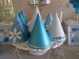 Diy Party Hats For A Disney Frozen Party Frozen Theme Party Diy Birthday Party Frozen Party Decorations
