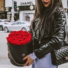 Hat Box Rose Bouquet Chanel Inspired Designer Box With Real Etsy Chanel Inspired Chanel Fashion