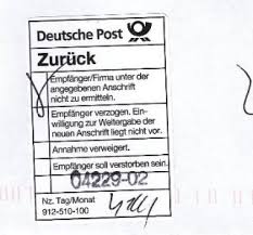 Ein kumpel von mir hat da in den ferien gejobbt, kam immer in der mitte des monats. Ermittlungsstellen Fur Unzustellbare Briefe Und Pakete