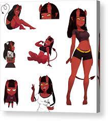 Meru the succubus Acrylic Print by The Gallery - Pixels