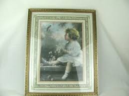 Young woman figurine w basket of grapes. Home Interior Framed Prints Products For Sale Ebay