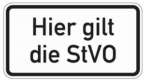 Die stvo muss dafür sorge tragen, dass der straßenverkehr so fließend und. Zusatz Textschild Fur Verkehrszeichen Hier Gilt Die Stvo Verschiedene Grossen Aluminium Reflektieren Runde Verkehrsschilder 420 Mm Aluminium Schilder Schilder Buddel Bini Inh Eda Binikowski E K