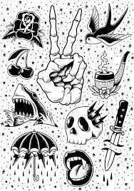 Comic Style Vector Traditional Tattoo Art Tattoo Flash Art Sketches
