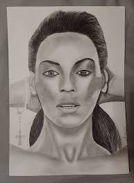 Beyonce made with color pencils and pastels