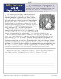 Setting The Scene Great Expectations 9th 10th Grade Reading Comprehension Worksheets Reading Worksheets Reading Comprehension Worksheets 10th Grade Reading