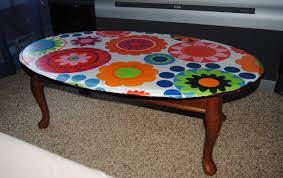 Diy artist sketch decoupaged coffee table with gold legs. Table Top On The Upcycle