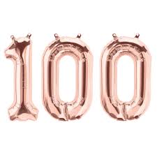 For lots of ideas and inspiration about using and styling these balloons click here. Foil Balloon Set Number 100 Rose Gold 36 40 Cm