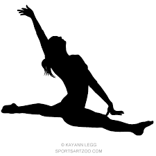 Female Gymnast Silhouette Executing A Split Sportsartzoo Silhouette Female Gymnast Gymnastics