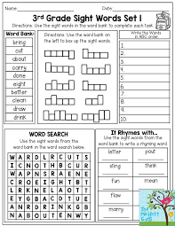 3rd Grade Sight Words Have Your Students Practice Their Sight Words In Four Different Ways Box Third Grade Sight Words Sight Word Worksheets 3rd Grade Words