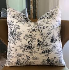 Black And White Throw Pillow Covers Farmhouse Toile Pillow Cover Vintage Cottage Accent Throw Pillow Black White Horizontal Ticking Str Vintage Cottage Decor Country Throw Pillows Throw Pillows
