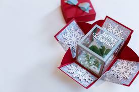 Green card stock aqua card stock 2 coordinating patterned papers. How To Create A Diy Exploding Holiday Snow Globe Box Cricut