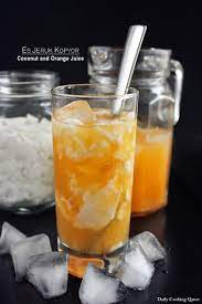 Es Jeruk Kopyor Coconut And Orange Juice Recipe Orange Juice Recipes Homemade Orange Juice Orange Recipes
