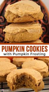 Pumpkin Cookies With Spice Pumpkin Frosting Recipe Pumpkin Cookies Christmas Dessert Table Delicious Cookie Recipes