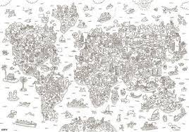 Poster A Colorier Carte Du Monde Coloriage Geant Coloriage Carte Du Monde