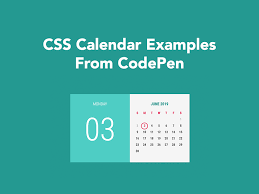 Css Calendar Examples From Codepen Search By Muzli