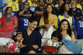 Delhi capitals (dc) at ipl 2020: Priyanka Chaudhary And Sakshi Dhoni With Daughters During The Qualifier 2 Match Of The Vivo Indian Premier League Season 12 2019 Between The Chennai Super Kings And The Delhi Capitals Held At