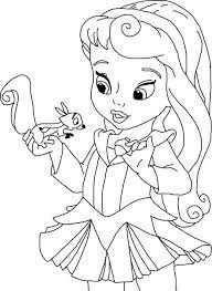 Bathroom coloring pages aurora sleeping beauty sleepinguty baby. Little Aurora With Squirrel Coloring Pages Boyama Sayfalari Boyama Kitaplari Bebek Disney