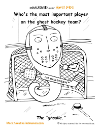 Ghost Hockey Coloring Page Halloween Jokes Ghost Jokes Hockey Halloween