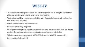 Wisc Iv The Wechsler Intelligence Scale For Children Wisc