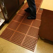 These mats remove the pressure from your feet, legs, and back so you can spend more time in the kitchen. A Rubber Kitchen Floor Mat Prevents Slips On Wayward Water And Grease